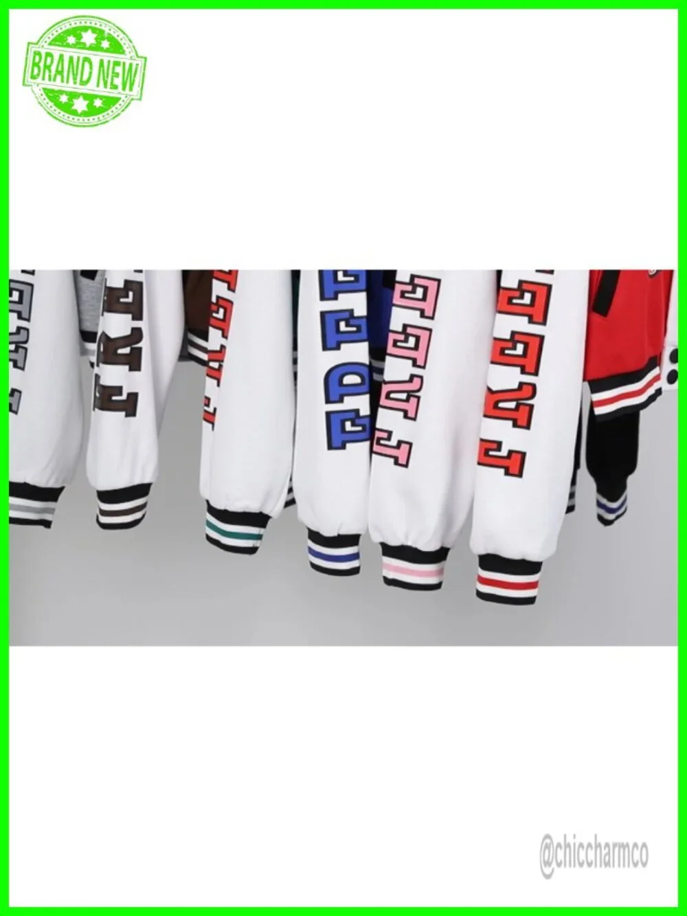 Cropped Varsity Jacket Colorblock Baseball Streetwear Cotton Blend Zip Up